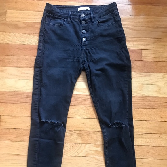 Guess Denim - Guess Black Skinny Ripped Jeans